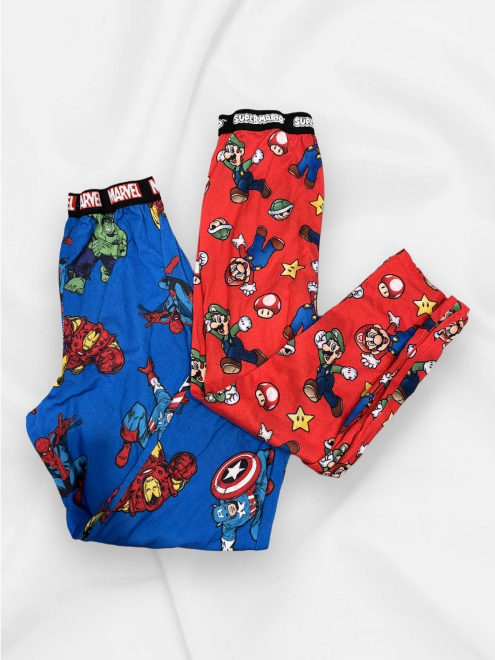 Super Mario & Marvel Kids Pajama Pants Set - Red & Blue